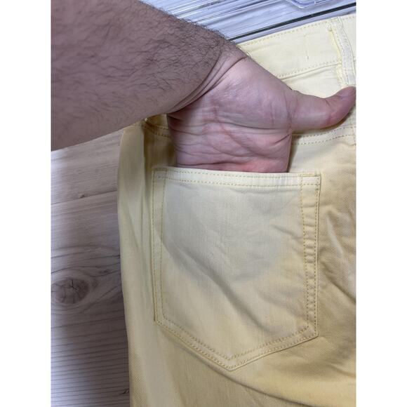 LOFT Jeans Womens 27/4 Yellow The Skinny Raw Hem Stretch Denim Ankle Zip Fly - Picture 8 of 12
